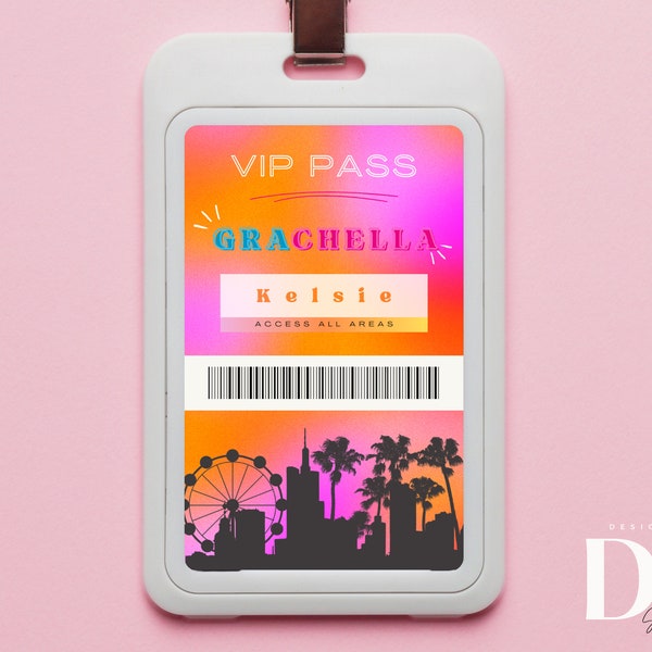 Music Festival VIP Pass | Backstage Pass | Concert | Coachella | Editable