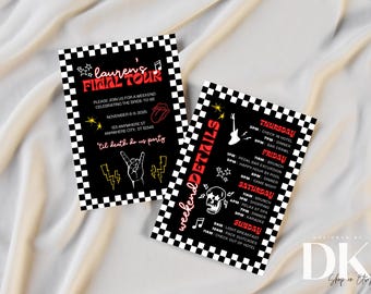 Bachelorette Party Invitation + Itinerary | Final Tour | Editable