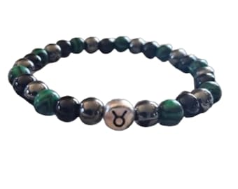 Pulsera de cristal curativo Tauro - Pulsera del zodiaco Tauro - Pulsera de piedra natal Tauro - Pulsera de gemas Tauro - Pulsera Tauro