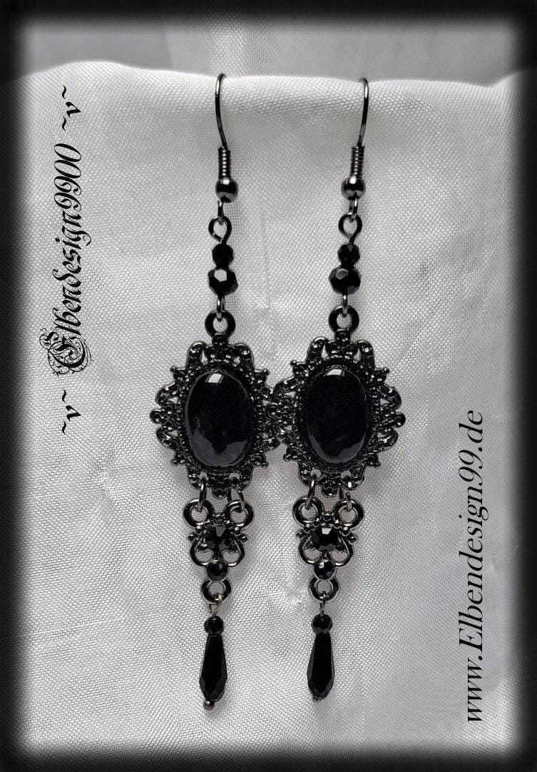Orecchini Ragno Donne | Tarantola Gotica Con Cristalli | Halloween | Nero/Rosso