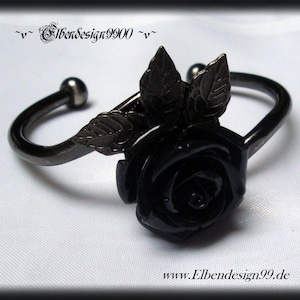 Armband zwarte roos Gotische Steampunk Renaissance Victoriaanse armband donkere bruidssieraden elven ontwerp