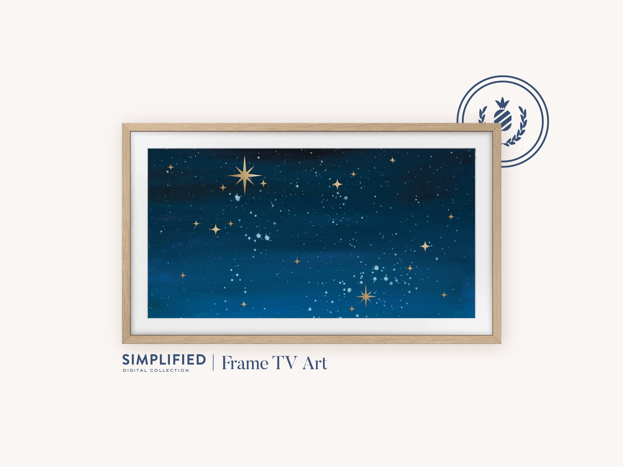 Celestial Samsung Frame TV Art, Gold Starry Art
