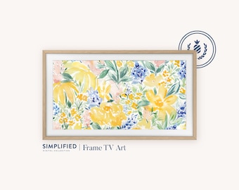 Watercolor Wildflowers Samsung Frame TV Art, Spring and Summer Art, Painted Floral Art