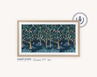 Midnight Chinoiserie Samsung Frame TV Art, Neutral Art, Painted Frame TV Art