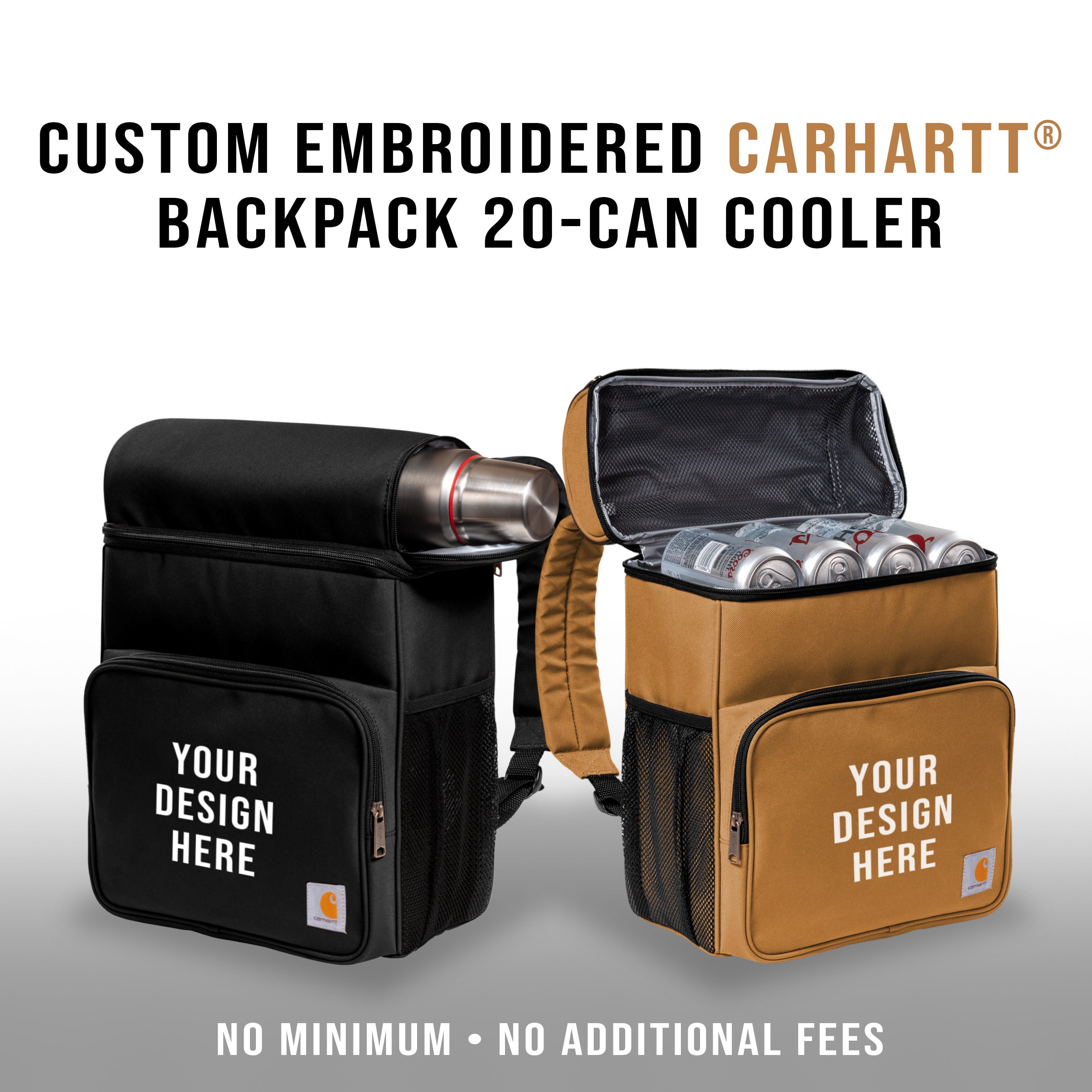 Personalizable Carhartt Backpack 20-can Cooler Custom Embroidered