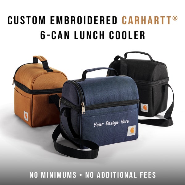 Personalizable Carhartt 6-Can Lunch Cooler |  Custom Embroidered Text | Work and Adventure Gift
