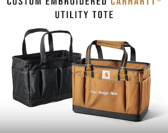 Personalizable Carhartt Utility Tote | Tool Bag | Custom Embroidered Text | Work and Adventure Gift