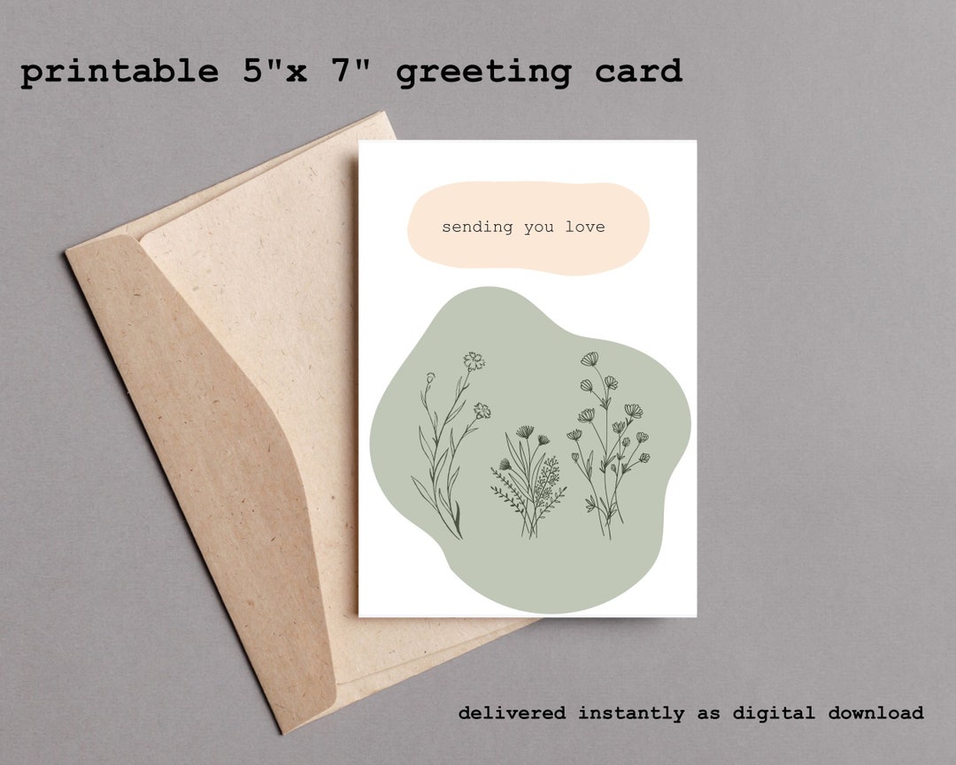 Sending You Love Greeting Card - Etsy