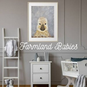 Duckling Nursery Art: Neutral Farmhouse Animal Print (Digital Download)