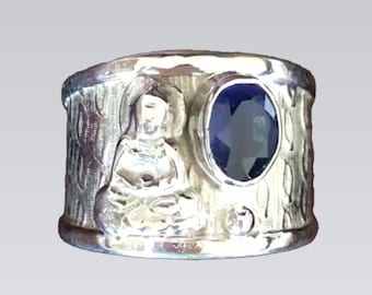 Anillo de Buda de zafiro