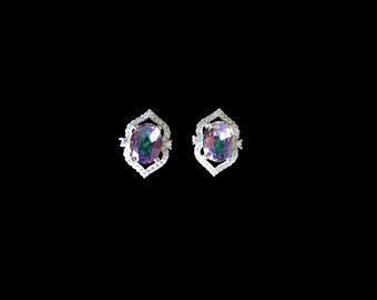 Pendientes de topacio arcoíris
