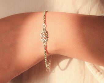 Pulsera ajustable de plata de ley