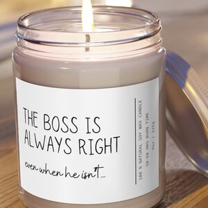 Boss Gift Funny | Soy Candle | Boss Day Gift | Professional Client Or Candle For Boss | Male Boss Scented Candles, 9oz