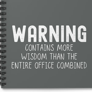 Sarcastic Office Notebook | Funny Gift | Gifts For Friends | Gifts For Her | Stocking Filler | Secret Santa Gift | Contains More Wisdom
