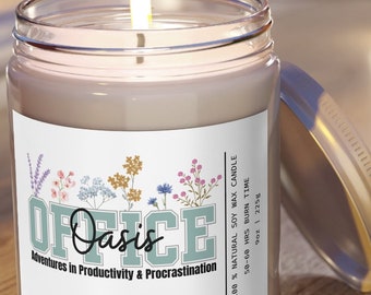 Funny Work Candles | Work Gifts | Office Decor For Women | Office Gag Gift | Office Candle Office Oasis - Scented Candles, 9oz