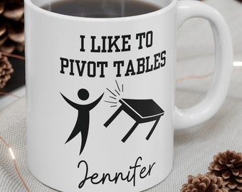 Personlig mugg för pivottabeller | Kaffemugg för kollega | Excel-kalkylbladsmugg | Excel honom | Skämtpresenter | Rolig Excel-present | CPA-mugg | CPA-present