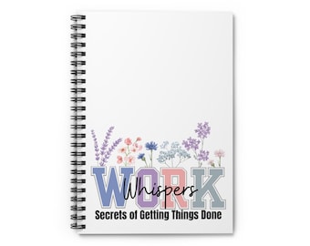 Funny Work Notebooks | Work Gifts | Office Supplies For Women | Office Gag Gift | Office School Supplies Work Whispers Ruled Line Notebook