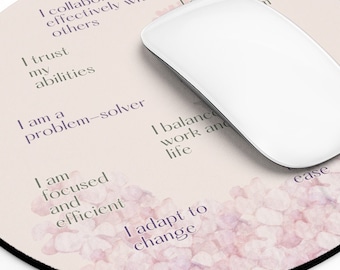 Daily Work Affirmations Mouse Pad | Rectangle Mouse Pad | Daily Affirmations | Aesthetic Mousepad | Affirmations Mousepad | Work Mouse Pad