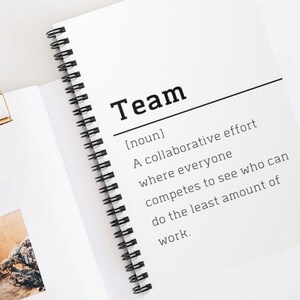 Team Definition Notebook, Work Colleague, Team gifts, Team Journal, Team Definition Gift, Leadership Team Gift, Employee Journal Gift