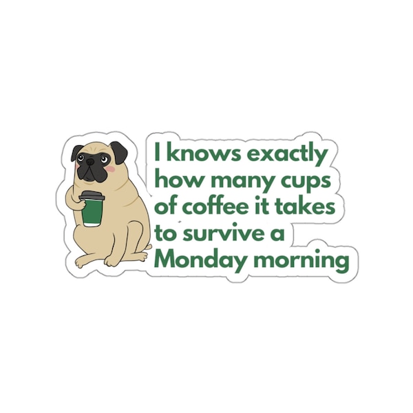 Funny Workplace Sticker, Employee Stickers, Water Bottle Decals, Monday Morning Coffee Sticker, Office Work Stickers, Business Stickers