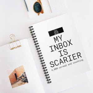 Funny Halloween Office Notebook, My Inbox Is Scarier Than Any Haunted House, Sarcastic Email Humor Journal, Office Halloween Gift