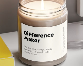 Unterschied Hersteller Kerze, sarkastischer Unterschied Hersteller Geschenk, Führer Geschenk, Dankeschön Geschenk Unterschied Hersteller Duftkerzen, 9oz