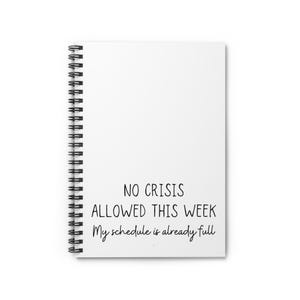 Sarkastisches Notizbuch - Spiralbuch, Liniert, Kabine Dekor Geschenk, Lustiger Arbeits Planer, Keine Crisis erlaubt diese Woche, Büro Schreibwaren Bild 2