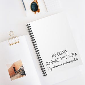 Sarkastisches Notizbuch - Spiralbuch, Liniert, Kabine Dekor Geschenk, Lustiger Arbeits Planer, Keine Crisis erlaubt diese Woche, Büro Schreibwaren Bild 5
