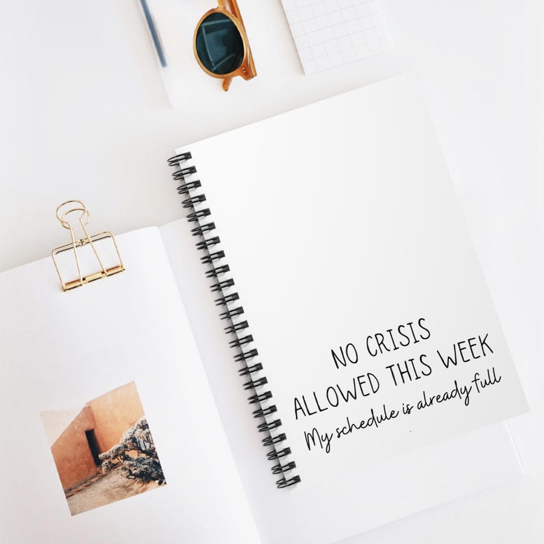 Sarkastisches Notizbuch - Spiralbuch, Liniert, Kabine Dekor Geschenk, Lustiger Arbeits Planer, Keine Crisis erlaubt diese Woche, Büro Schreibwaren Bild 5