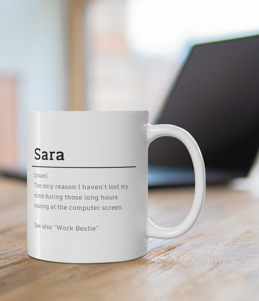 Personalized Work Personalized Work Bestie Mug, Custom Work Friend Cup, Gift for ...