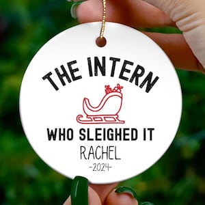 Internship Ornament, Intern Funny Custom Ornament, Holiday Decor, Office Gift, Intern Ornament, Funny Coworker Gift, Unique Secret Santa