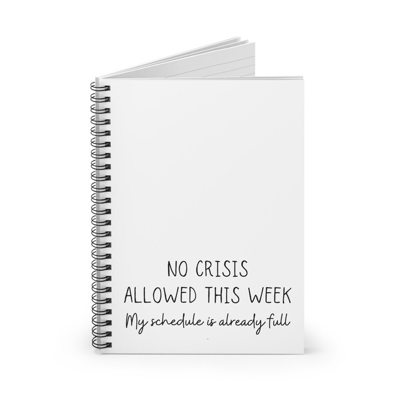 Sarkastisches Notizbuch - Spiralbuch, Liniert, Kabine Dekor Geschenk, Lustiger Arbeits Planer, Keine Crisis erlaubt diese Woche, Büro Schreibwaren Bild 3