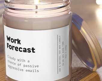 Work Forecast Positive Aggressive Emails Lustige Kerze, neue Job Geschenke, Boss Day Geschenke, Geschenk für ihn, Arbeit Humor Geschenk Kerze, Büro Geschenke
