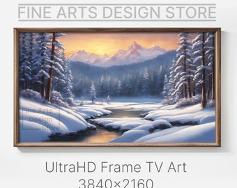 Winter Forest Sunset - Samsung Frame TV, Printable, Wallpaper Background