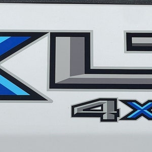 set of 2: XLT 4X4 Off Road truck bed decals stickers ford f150 BLUE
