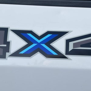 set of 2: 4X4 Off Road truck bed decals stickers ford f150 BLUE