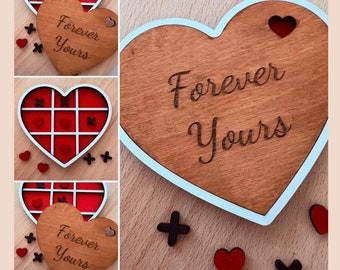 Valentines naughts and crosses  | SVG cut file | Instant download | XTOOLM1 Tested | Valentine Day Crafts