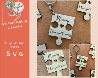 Mummy I love you to pieces | Puzzle Piece | SVG cut file | XTOOLM1 Tested | Mothers Day Gift |