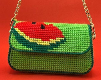 Crossbody Watermelon Purse - Plastic Canvas