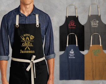 Embroidered Custom Name Chef Apron, Personalized Design Kitchen Cooking Apron, Adjustable Bakers Apron With Pockets, Baking Apron for Women