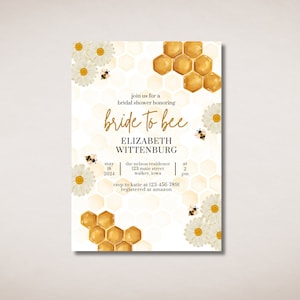 Honey Bee Bridal Shower, Bride to Bee, Printable Invitation, Printable Invitation Template