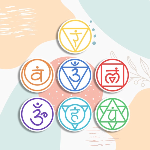 Vibrant chakra sticker set | energy balancing decals for meditation and healing | sacred symbols for mind, body, and soul | spiritual gift