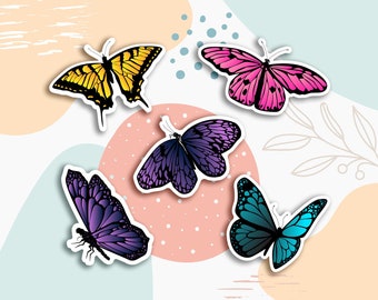 Butterfly sticker pack, car stickers, funny stickers, introvert sticker, laptop decals, laptop stickers, outdoor stickers, sticker packs