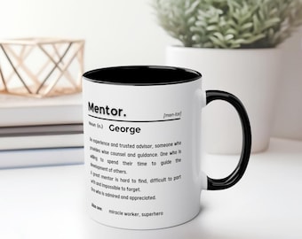 Personalised Mentor Definition Mug, Custom Teacher Gift, Mentor Appreciation Cup, Thank You Teacher Mug, Mentorship Coffee Cup, 11oz Mug