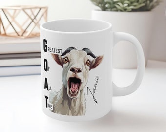Tazza personalizzata GOAT: la tazza da caffè divertente più grande di tutti i tempi