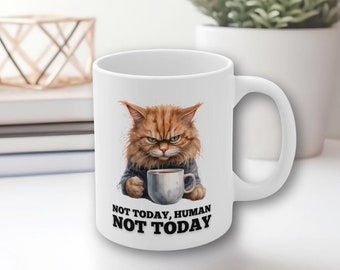 Grumpy Ginger Cat Mug: Funny Gift for Cat Lover