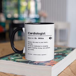 Cardiologist Personalised Definition Mug for Doctor, Gift for Cardiologist, Doctor Coffee Cup, Cardio Mug, Medical Graduation