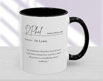 Personalized DPhil Graduation Mug: Oxford University Doctorate Gift