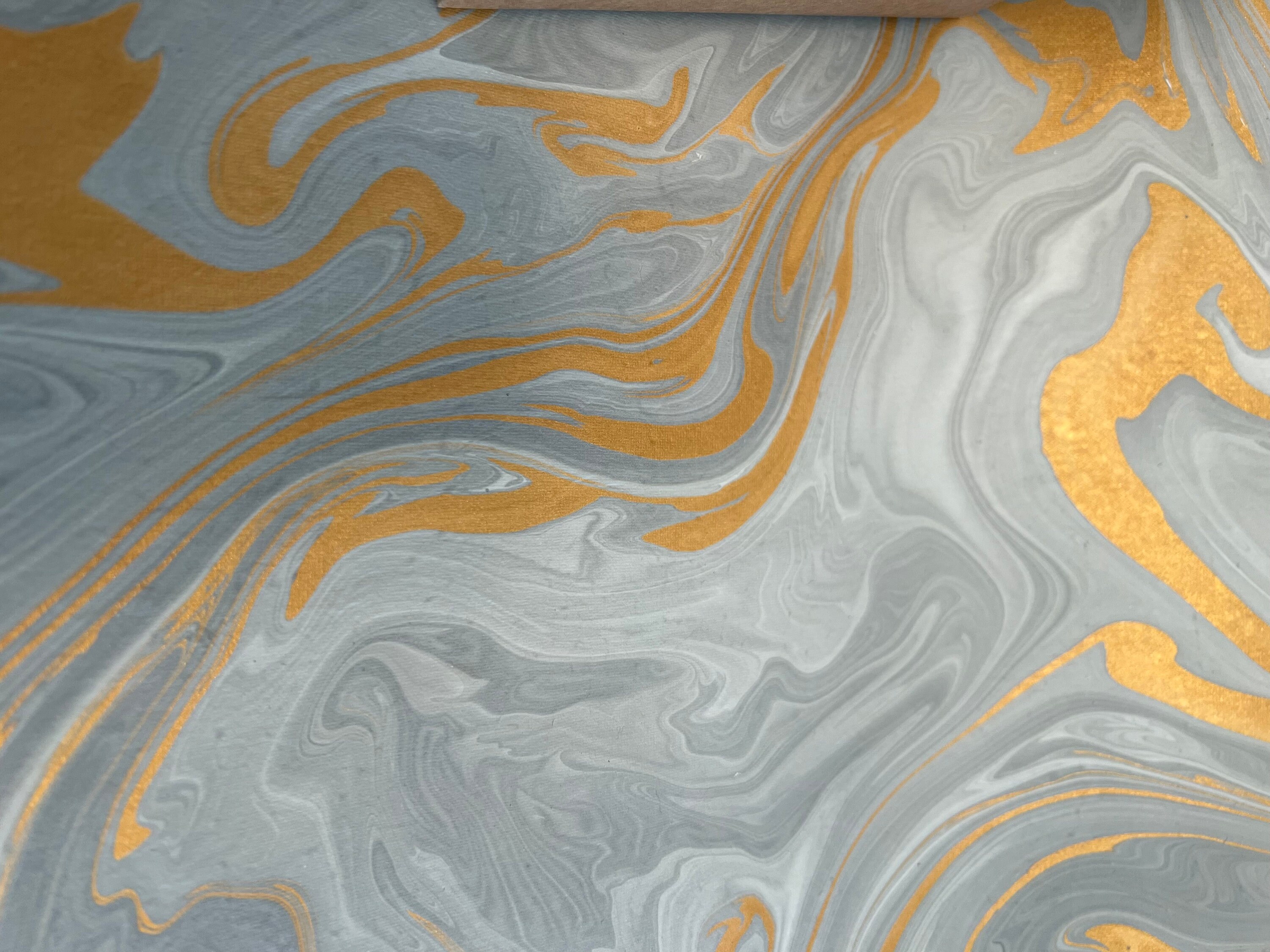 Grey and Gold Swirled Paper