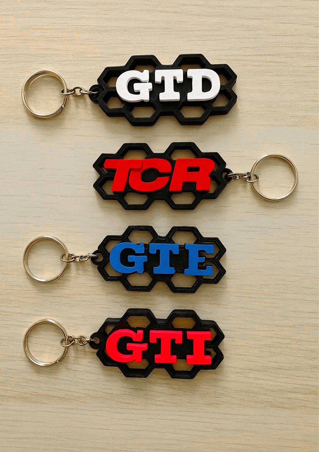 Gti Keychains GTI, GTE, TCR Honeycomb Keychain, Excellent Quality - Etsy